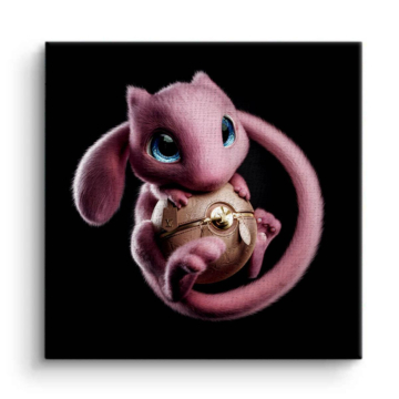 Mew Inspired Baby Dragon Canvas Art