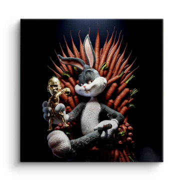 Bugs Bunny Inspired Iron Throne Canvas Art