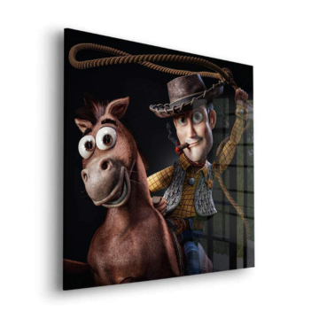 Hors-la-loi western inspiré de Toy Story - tableau en verre acrylique