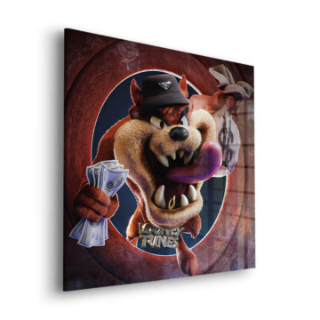 Überfallmotiv inspiriert von Taz und Looney Tunes - Acrylglasbild