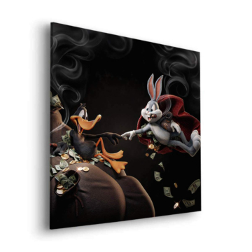 Geld Halo inspiriert von Bugs Bunny - Dibond-Bild matt