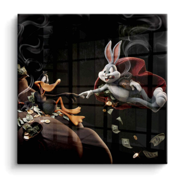 Argent halo inspiré de Bugs Bunny - tableau PVC brillant