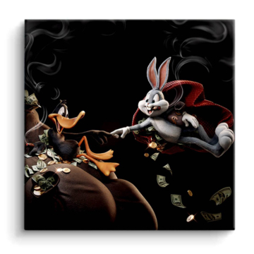 Geld Halo inspiriert von Bugs Bunny - PVC-Bild matt