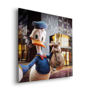 Luxus Luck inspiriert von Donald Duck - Acrylglasbild