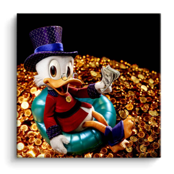 Geldvilla inspiriert von Scrooge McDuck - PVC-Bild matt