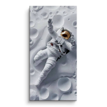 Astronauta na księżycowym spacerze - obraz na płótnie