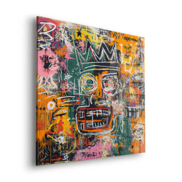 Basquiat Inspired Tribal Mask Acrylic Glass Art
