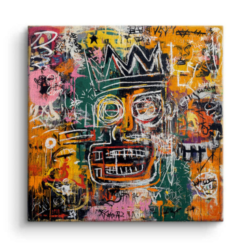 Máscara tribal inspirada en Basquiat - cuadro en lienzo