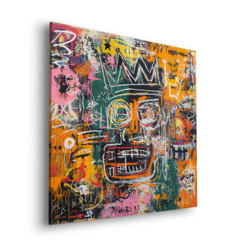Plemienna maska inspirowana Basquiatem - obraz na dibondzie matowym