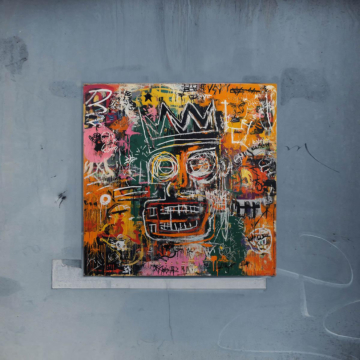 Máscara tribal inspirada en Basquiat - póster