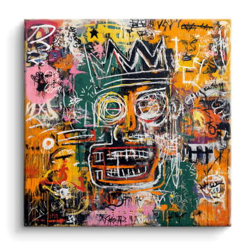 Plemienna maska inspirowana Basquiatem - obraz na matowym PVC