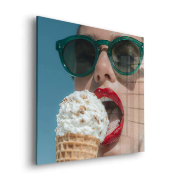 Retrato retro helado - cuadro en vidrio acrílico