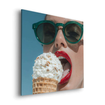 Retro Ice Cream Portrait Dibond Matt Art