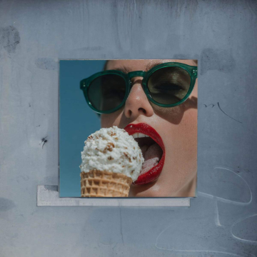 Retrato retro helado - póster