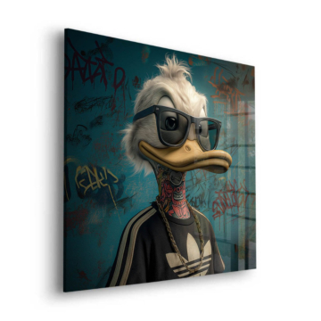 Donald Duck Inspired Urban Portrait Acrylic Glass Art