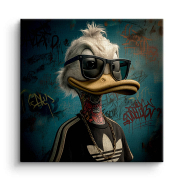 Donald Duck Inspired Urban Portrait Canvas Art