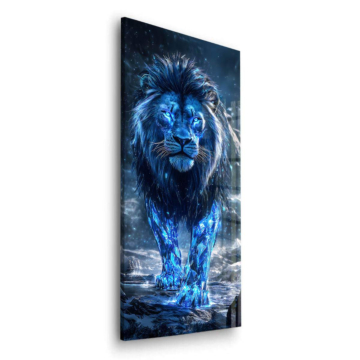 León azul ice - cuadro en vidrio acrílico
