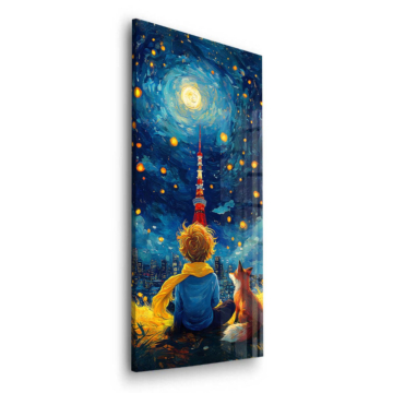 Child Under Starry Sky Acrylic Glass Art