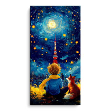 Child sous étoilé ciel - tableau PVC mat