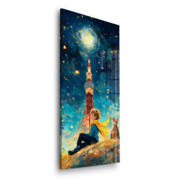 Starry Radio Tower - cuadro en vidrio acrílico