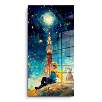 Starry Radio Tower - cuadro PVC brillante