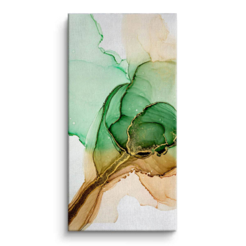 Smaragdgrüne Alcohol-Ink-Abstraktion - Leinwandbild