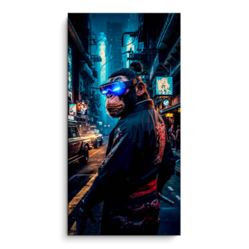 Cyberpunk Affe Nightclu - PVC-Bild matt