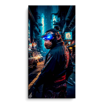 Cyberpunk-Affe als DJ - PVC-Bild matt