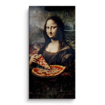 Mona Lisa Inspired Pizza Canvas Art