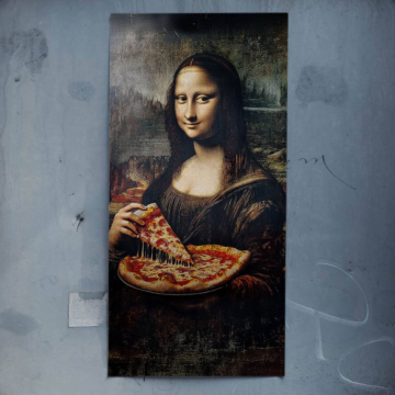 Pizza inspirowany Moną Lisą - plakat