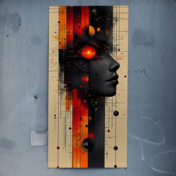Profil cosmique abstrait - poster