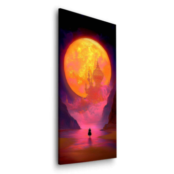 Traumlandschaft bei Vollmond - Dibond-Bild matt