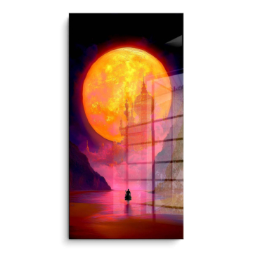 Traumlandschaft bei Vollmond - PVC-Bild glänzend