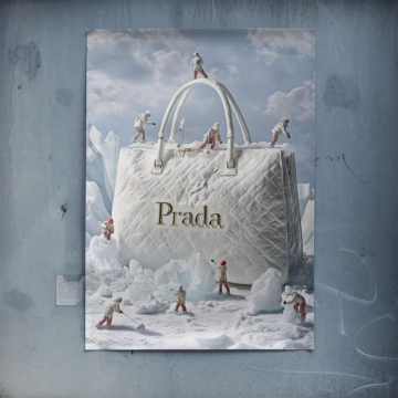 Prada Inspired Snow Bag Poster Art