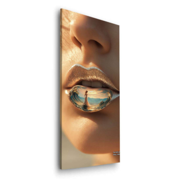 Lippen mit Strandspiegelung - Dibond-Bild matt