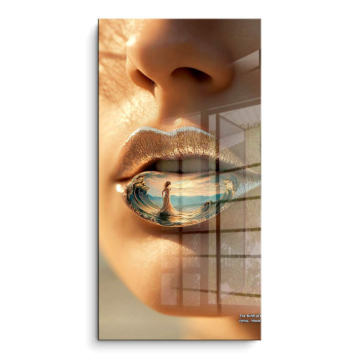 Labios playa reflejo - cuadro PVC brillante