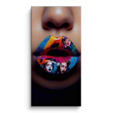 Pop Art Portrait Lips Canvas Art