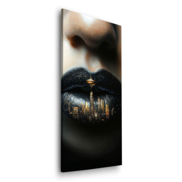 City Skyline Black Lips Dibond Matt Art