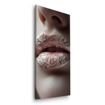 Silver Filigree Lips Dibond Matt Art