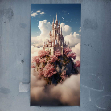 Château fantastique flottant - poster