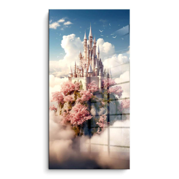 Schwebendes Fantasieschloss - PVC-Bild glänzend