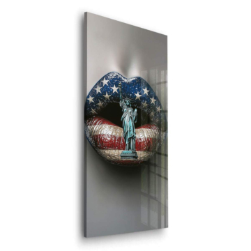 Liberty Flag Lips Acrylic Glass Art