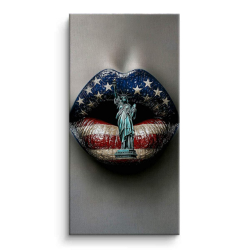 Labios liberty flag - cuadro en lienzo