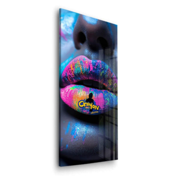 Neon Crayola Inspired Lips Acrylic Glass Art