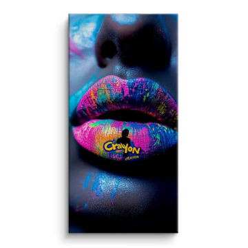 Neon Crayola Inspired Lips Canvas Art