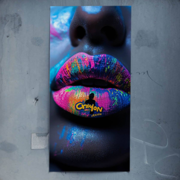 Neon-Lippen inspiriert von Crayola - Poster