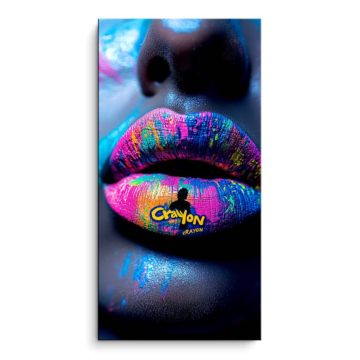 Neon Crayola Inspired Lips PVC Matt Art