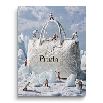 Prada Inspired Snow Bag Canvas Art