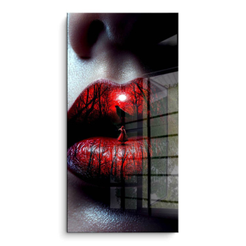 Labios mystical bosque - cuadro PVC brillante