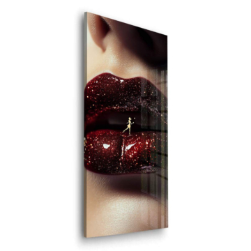 Starry Glitter Lips Acrylic Glass Art